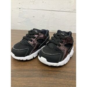 Nike Air Huarache Shoes Run SE RARE Pink Glitter Metallic Baby/ Toddler Size 3